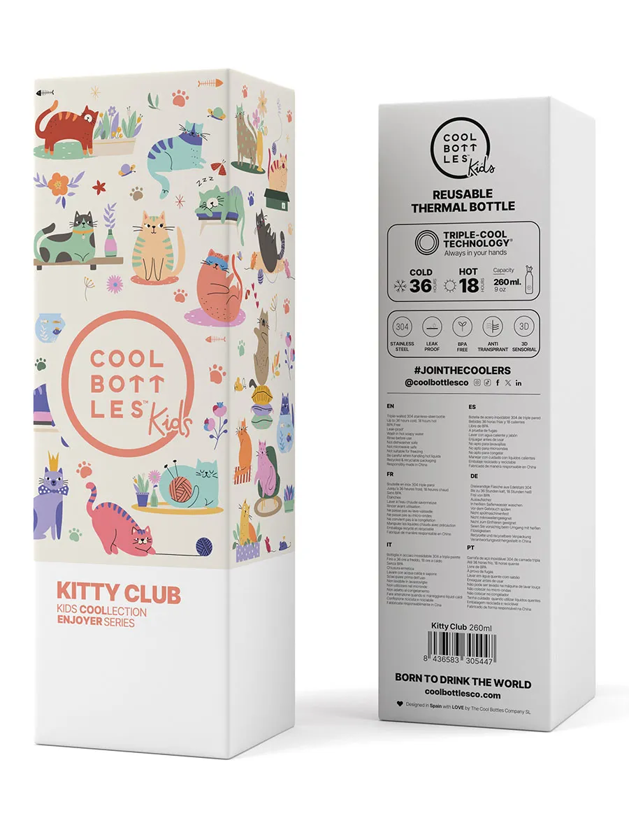 Термос-термобутылка Cool Bottles Kids серия Enjoyer Kitty Club 260мл CBBK26KC. Изображение 4