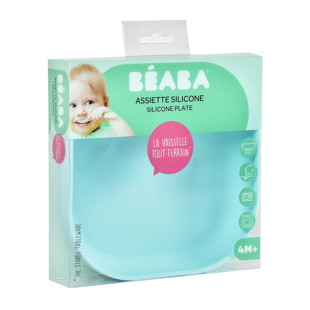 Эргономическая детская тарелка Beaba Silicone Suction Plate