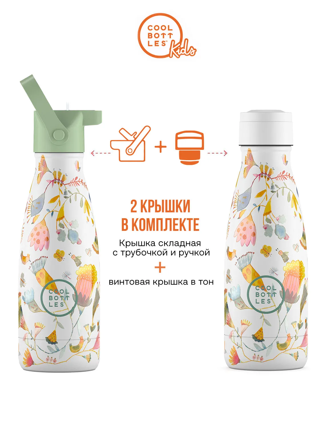 Термос–термобутылка Cool Bottles Kids серия Adventure Spring Flowers 260 мл CBBK26SF