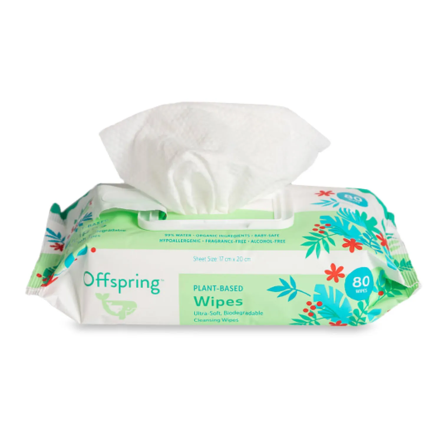Салфетки биоразлагаемые влажные Offspring 80 шт OF03W80