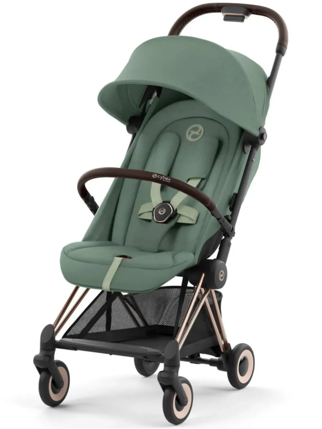 Коляска прогулочная Cybex Coya шасси Rosegold с дождевиком и бампером