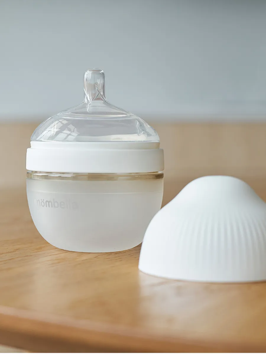Бутылочка Mombella силиконовая антиколиковая Wide Neck широкая 120 мл белая 8136. Изображение 12