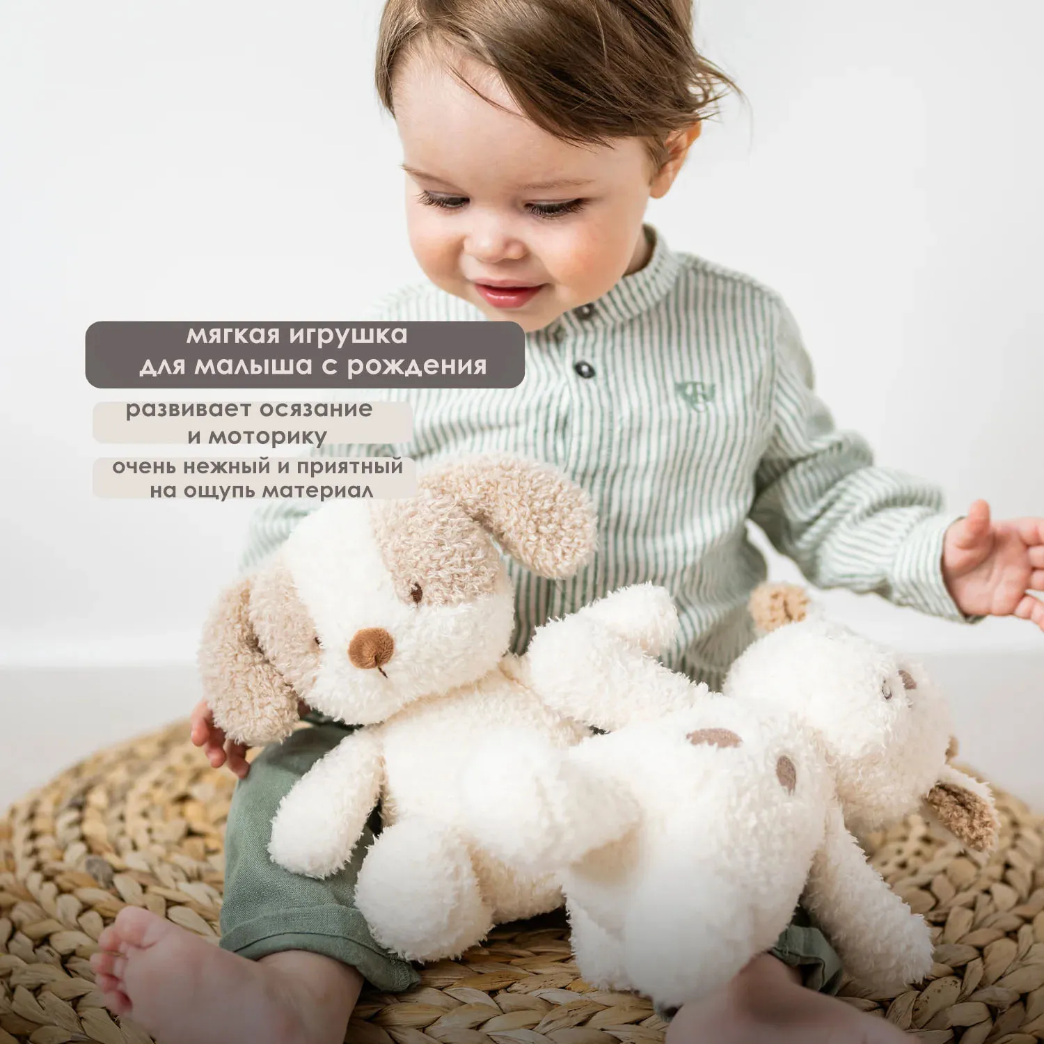 Игрушка мягкая Nattou Soft toy TEDDY Собачка 856317