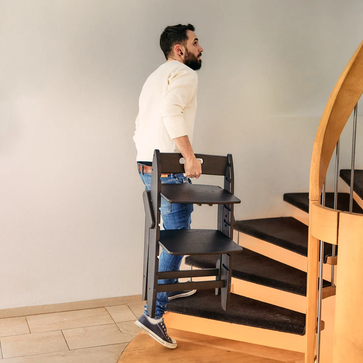 Растущий стульчик Moji by ABC-Design Yippy ВСЁ ВКЛЮЧЕНО pearl, текстиль birch