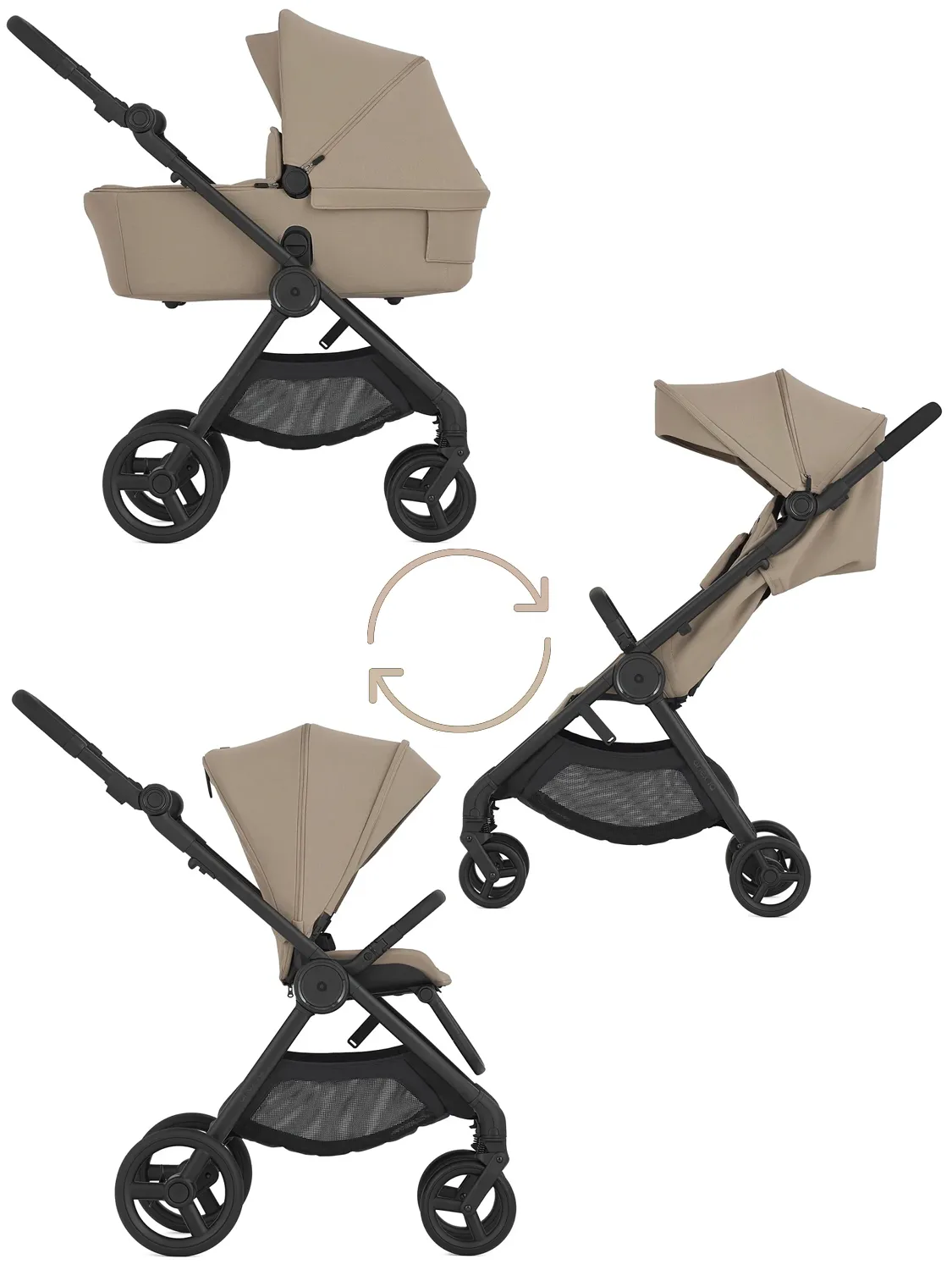 Коляска 2 в 1 ANEX iQ Basic кремовый Honey (IQ-24) + багги, с рождения до 22 кг. Изображение 1