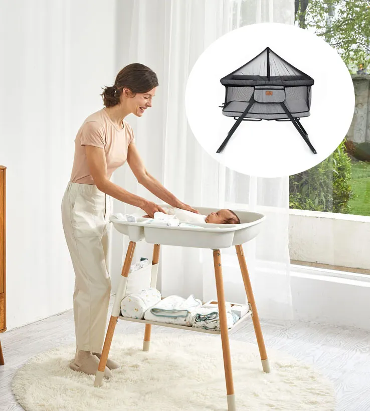 Промонабор Fiorellino: Пеленальный стол с матрасиком + Колыбель приставная