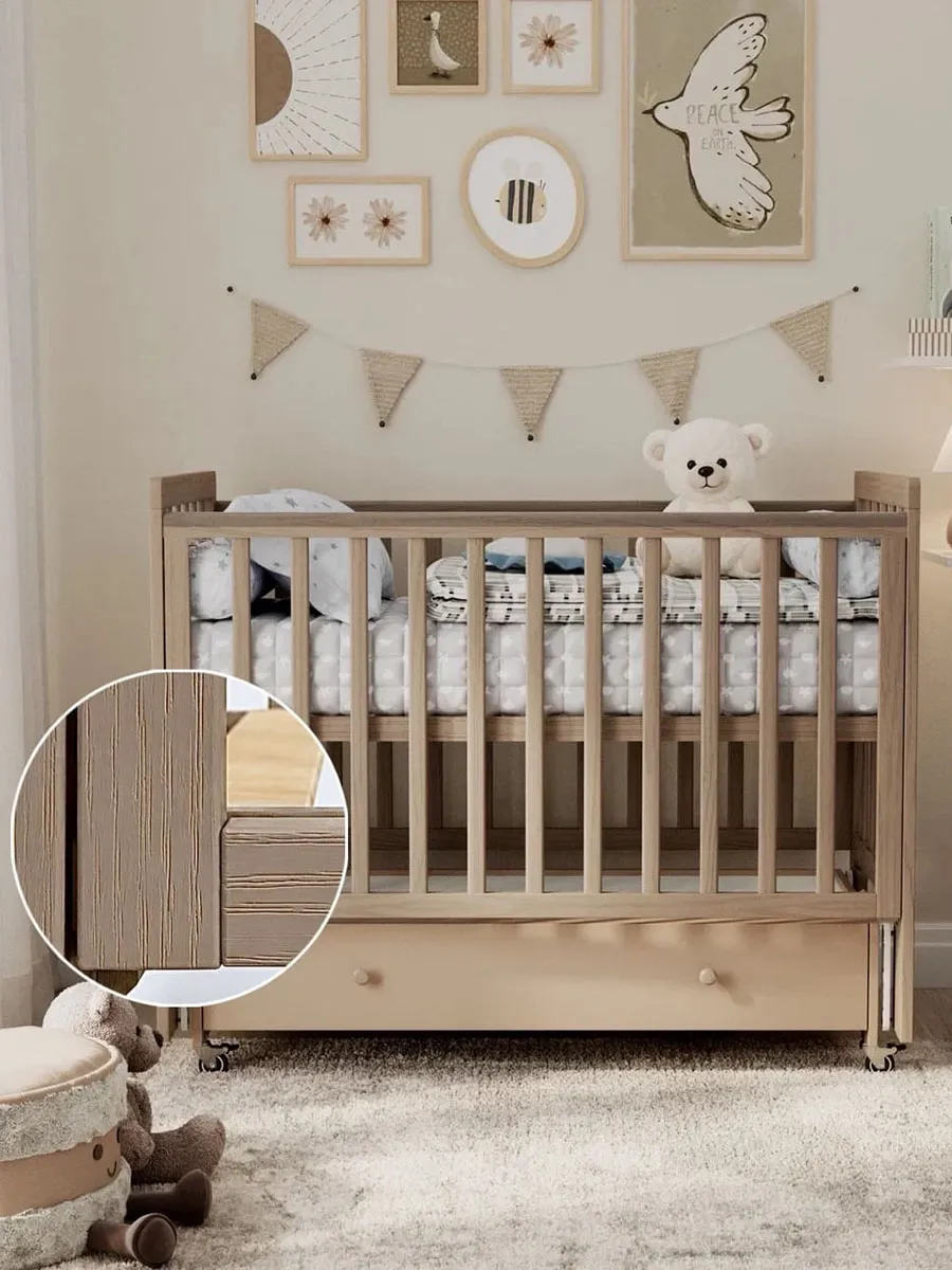 Кровать ANTEMI Classic Sleep Premium 120х60 с ящиком-маятником капучино НИК 24