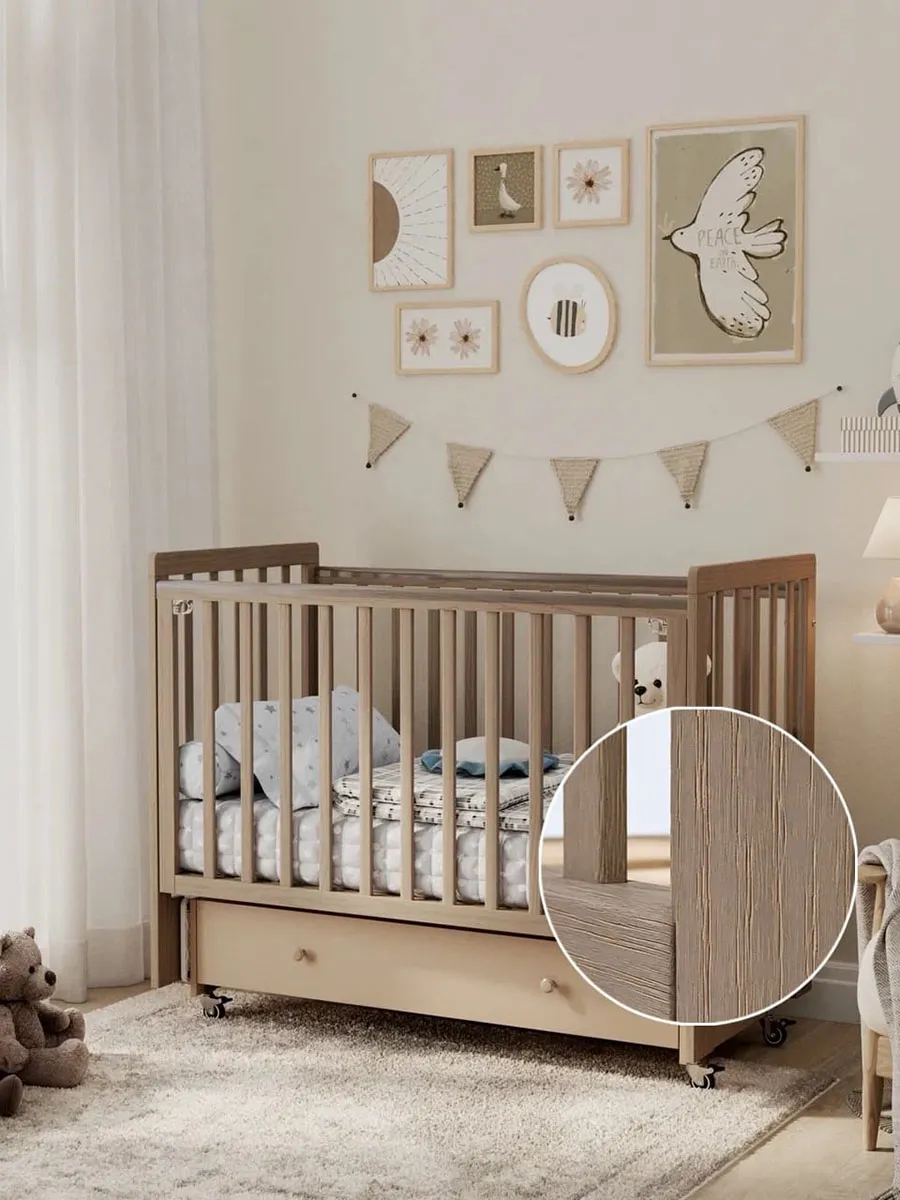Кровать ANTEMI Classic Sleep Premium 120х60 с ящиком-маятником капучино НИК 24