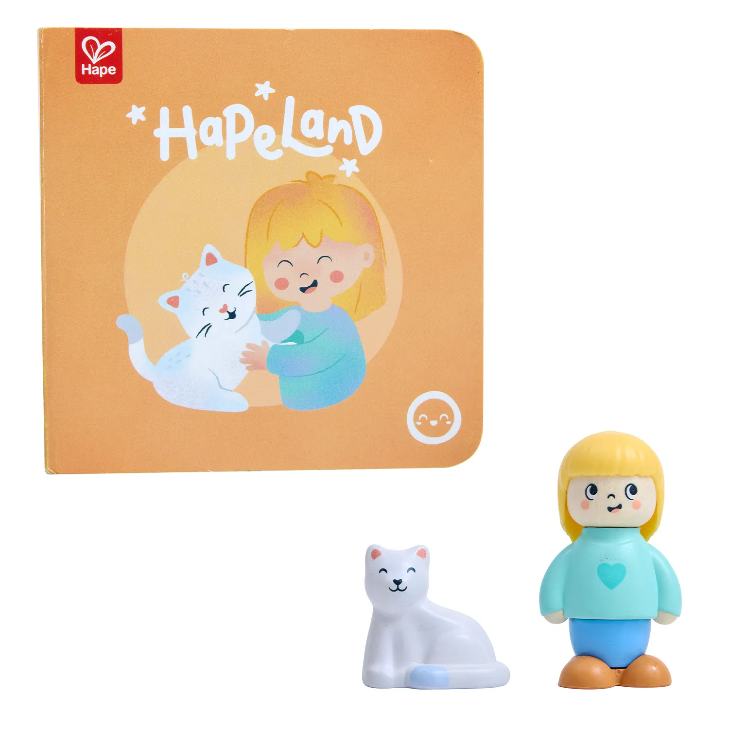 Набор игровой HAPE «Девочка и кошка» (детская иллюстрированная книга Hape Land) E3430_HP
