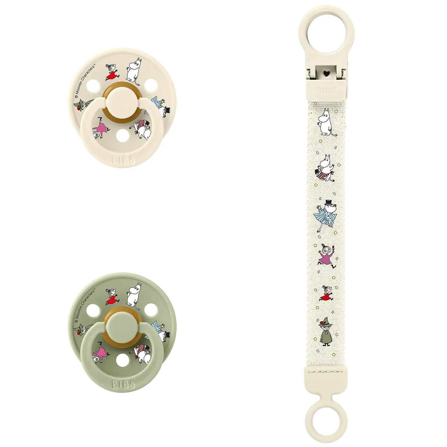 Набор пустышек BIBS x Moomin 2 шт. с держателем Loop Clip