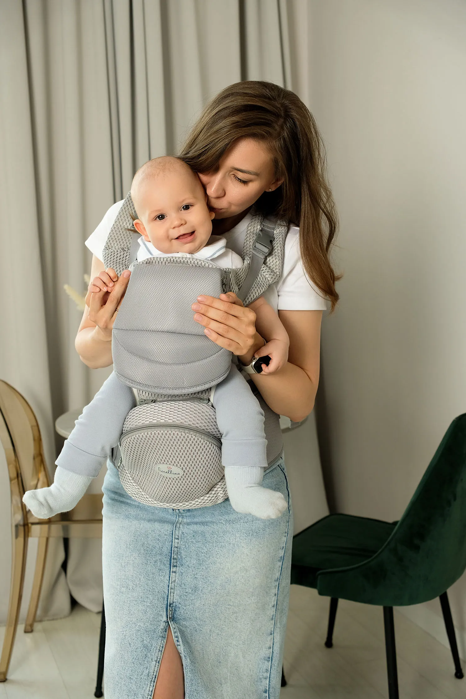 Рюкзак переноска Fiorellino dark grey mesh MD2003