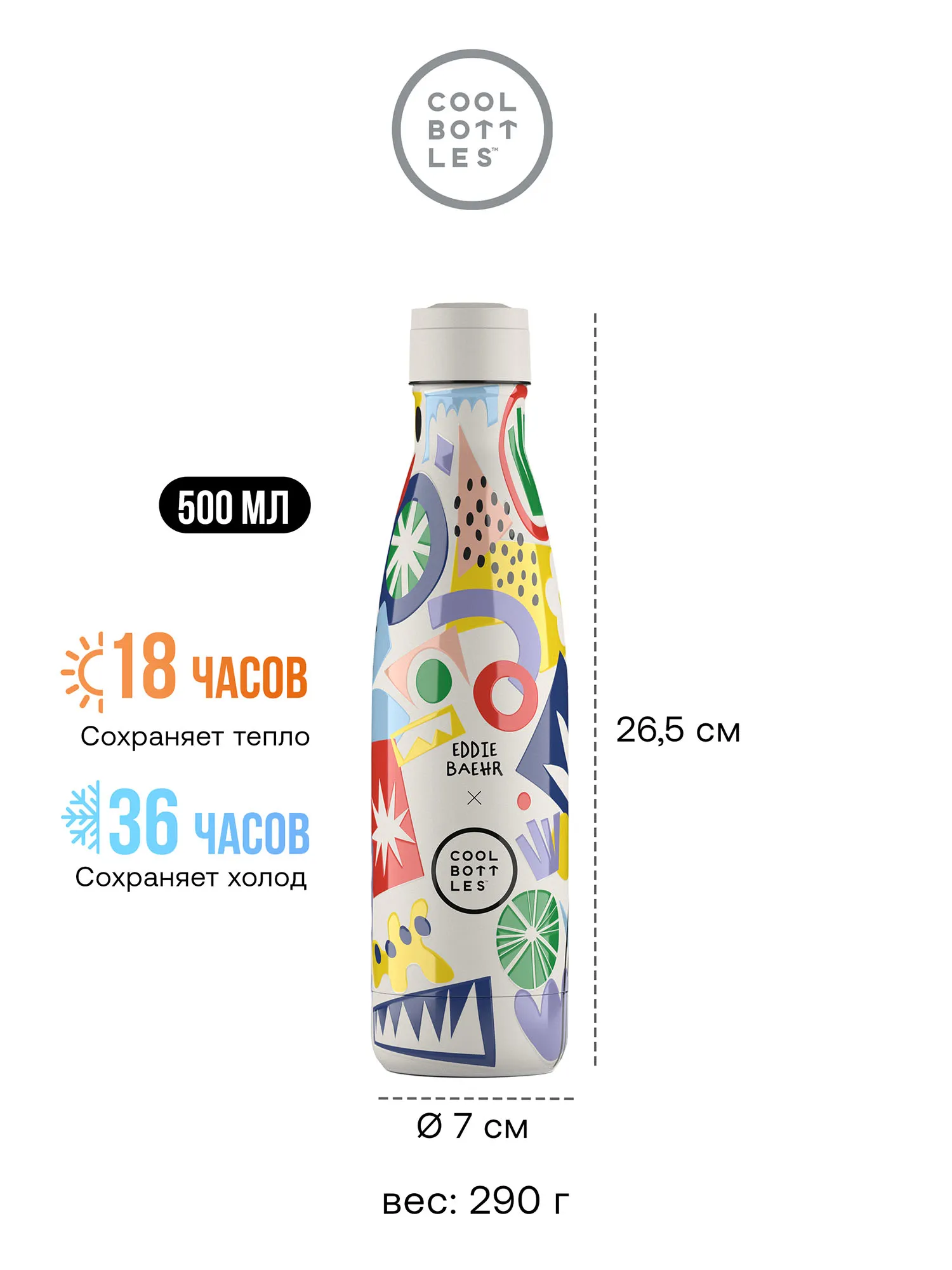 Термос-термобутылка Cool Bottles Eddie Baehr Electric Garden 500 мл