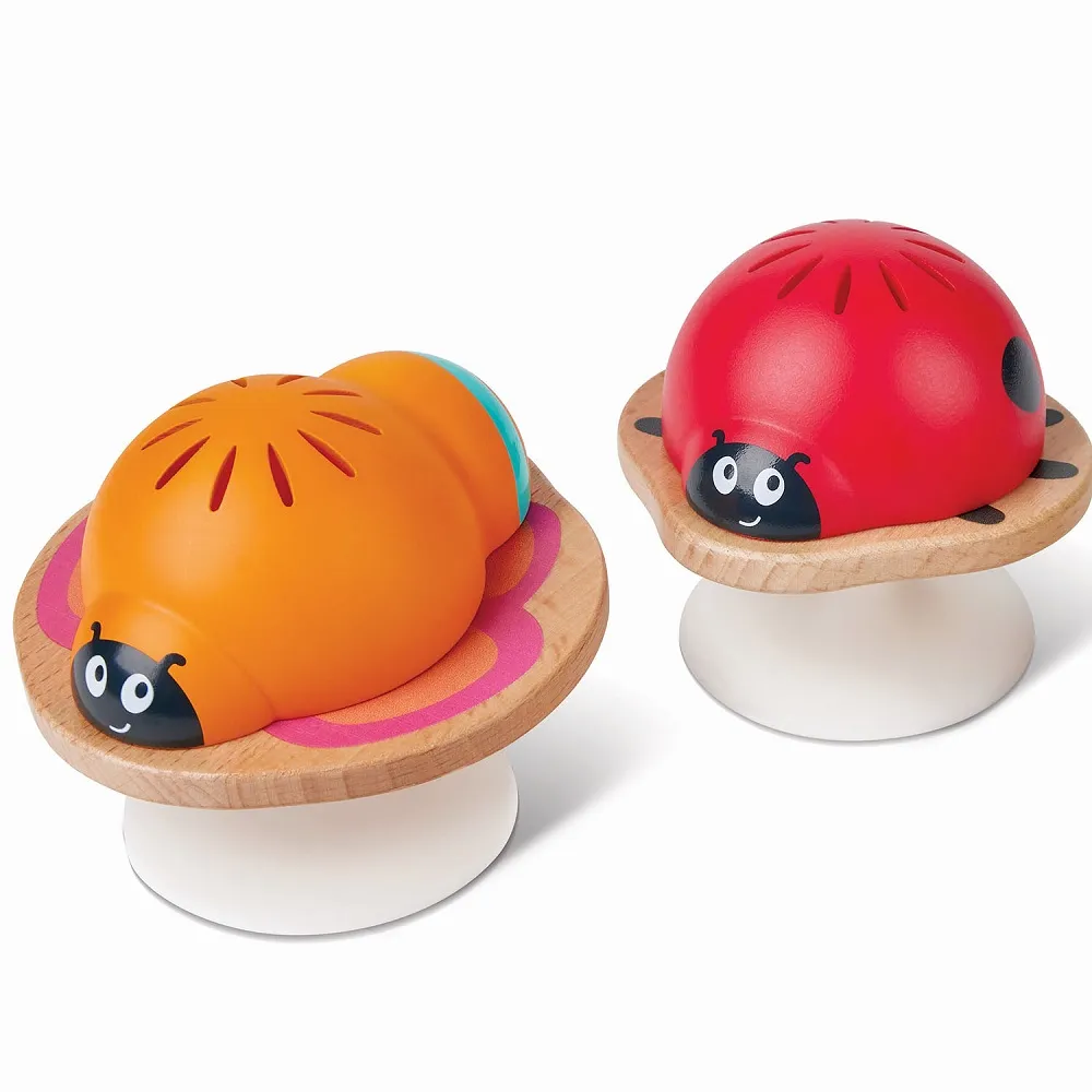 Набор игрушек-погремушек Hape на присосках «Бабочка, пчела, божья коровка»