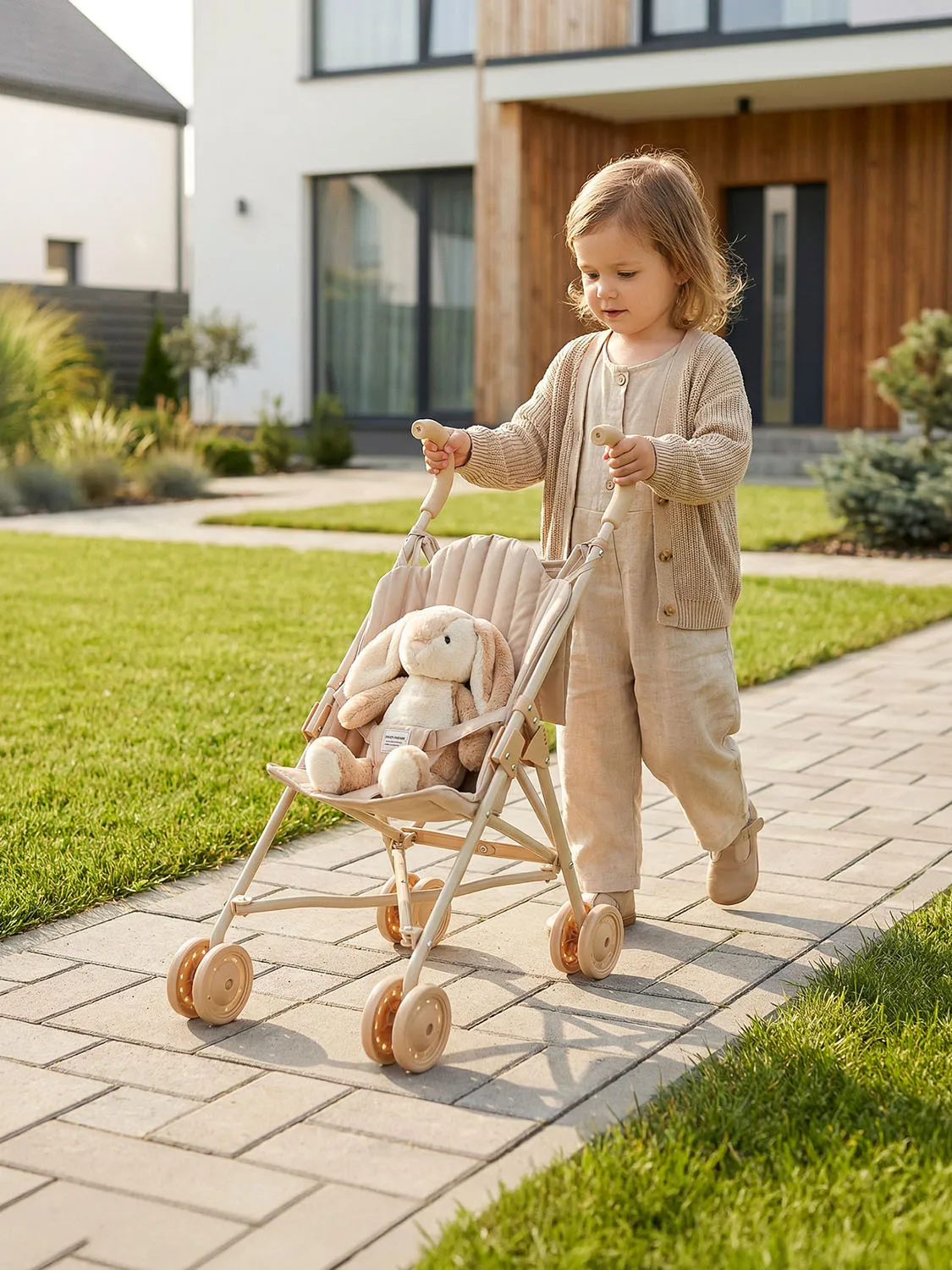 Коляска UNIX Kids Cane Doll для кукол Бежевый (Camel) DOLLCANECL