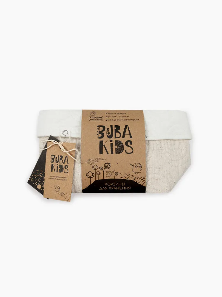 Корзины для хранения BUBA KIDS 3 шт. Заповедный лес/Натуральный BKBASK101. Изображение 4