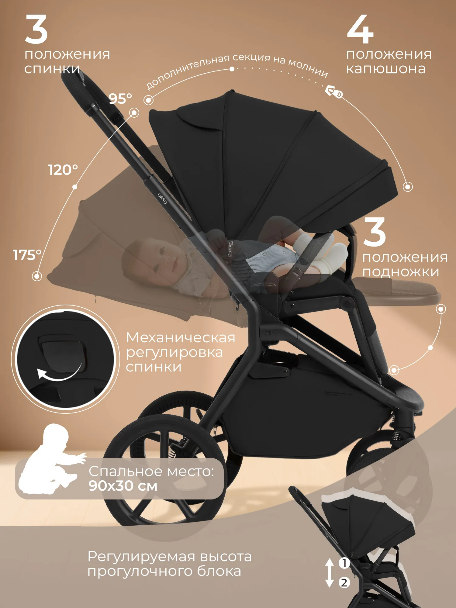 Коляска 2 в 1 SBL / Sweet Baby Orso