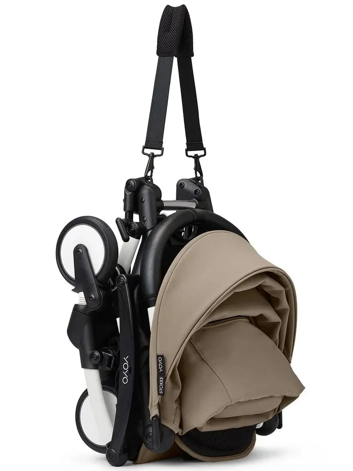Коляска 2 в 1 Stokke YOYO3 shell, серо-коричневый (taupe), рама белая. Изображение 17