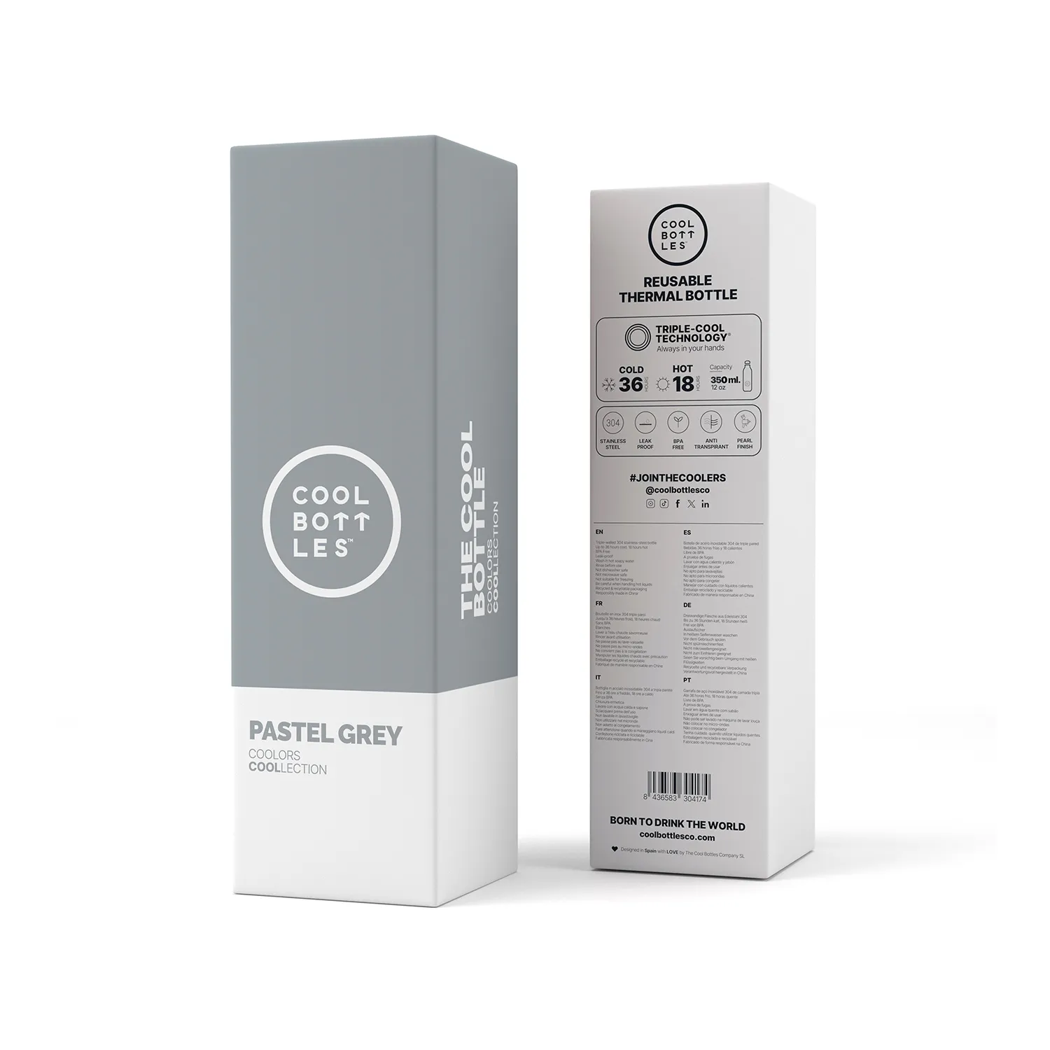 Термос-термобутылка Cool Bottles Pastel Grey 350 мл CB350PAY