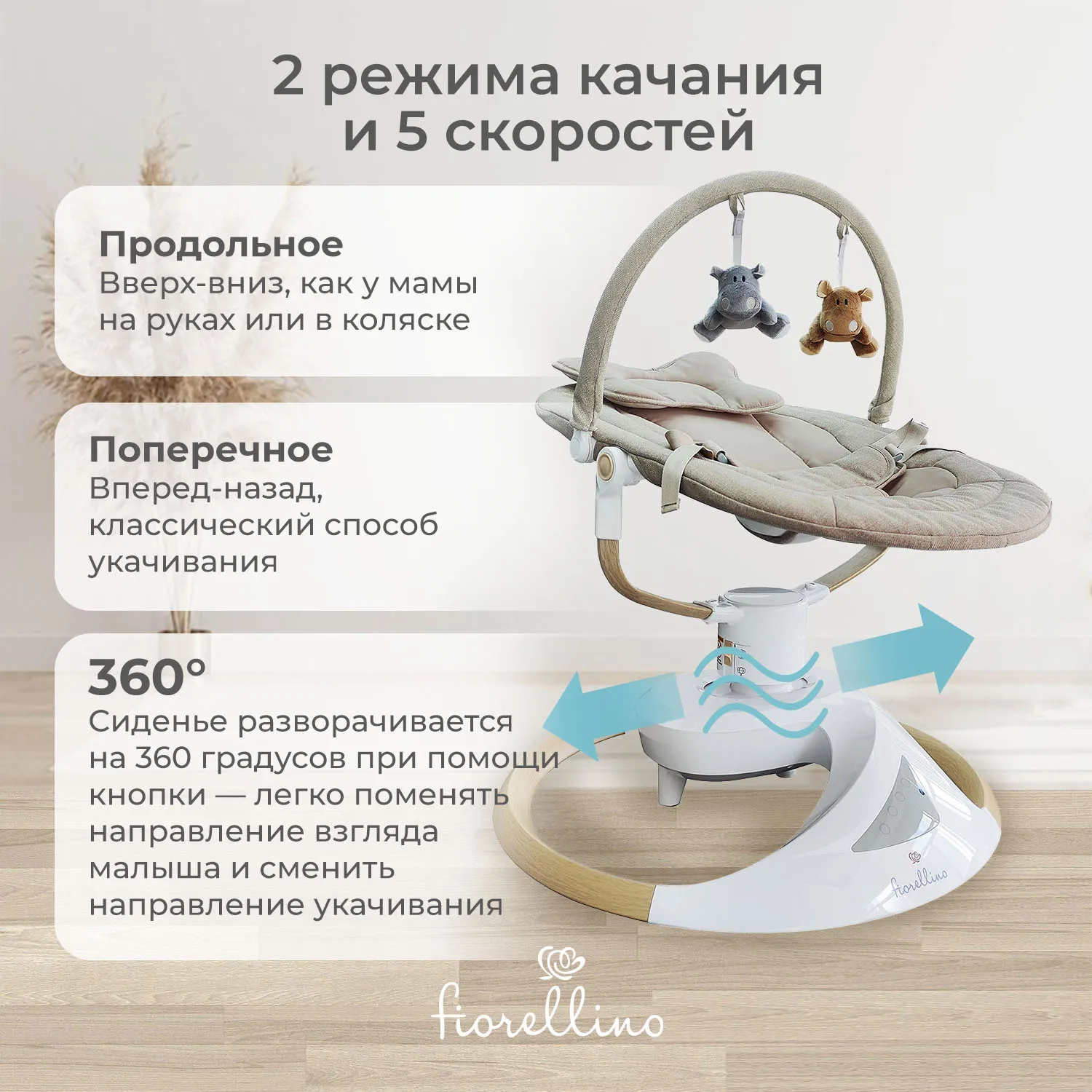 Промонабор Fiorellino: Люлька приставная и качели