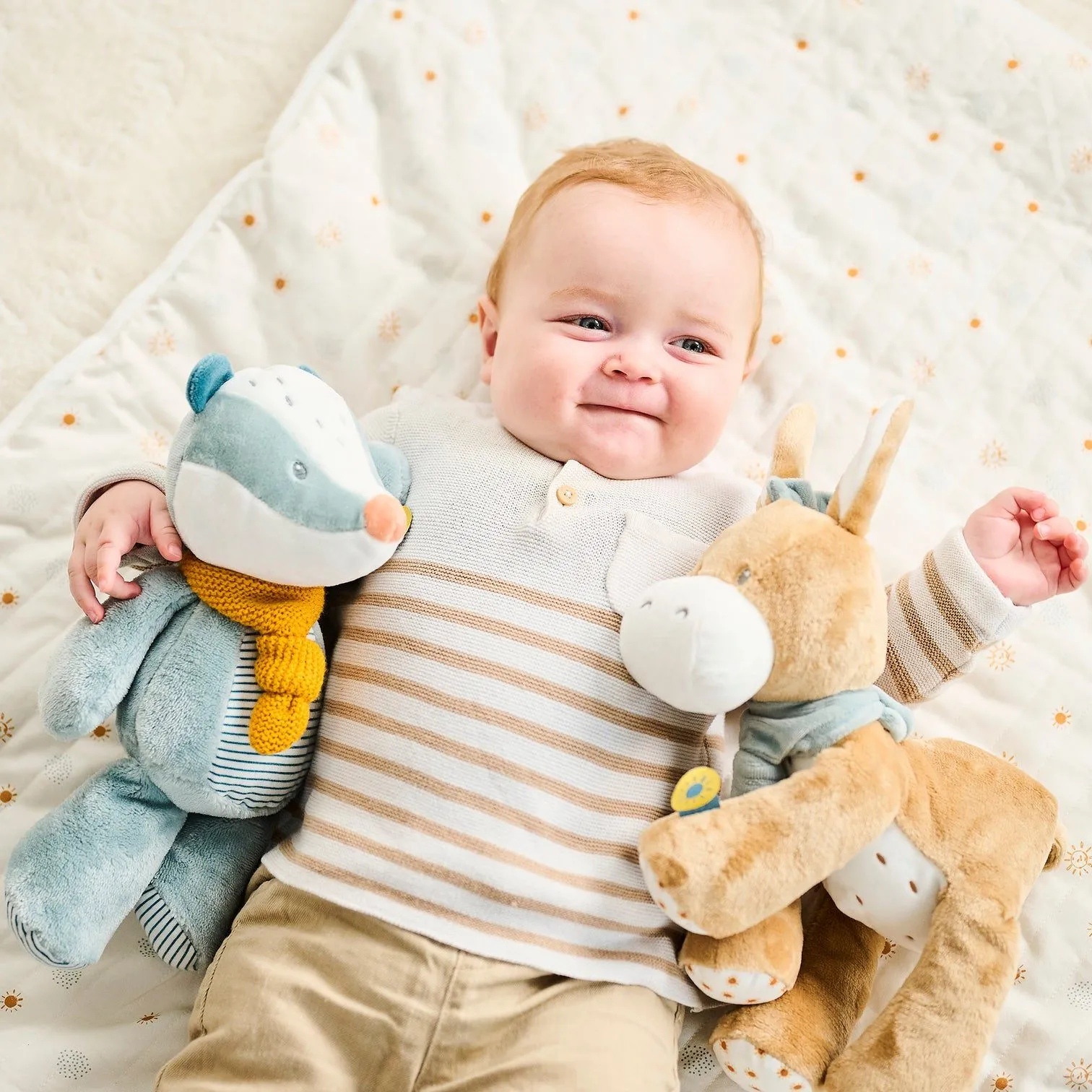 Игрушка мягкая Nattou Soft toy FELIX & LEO Барсук 595001