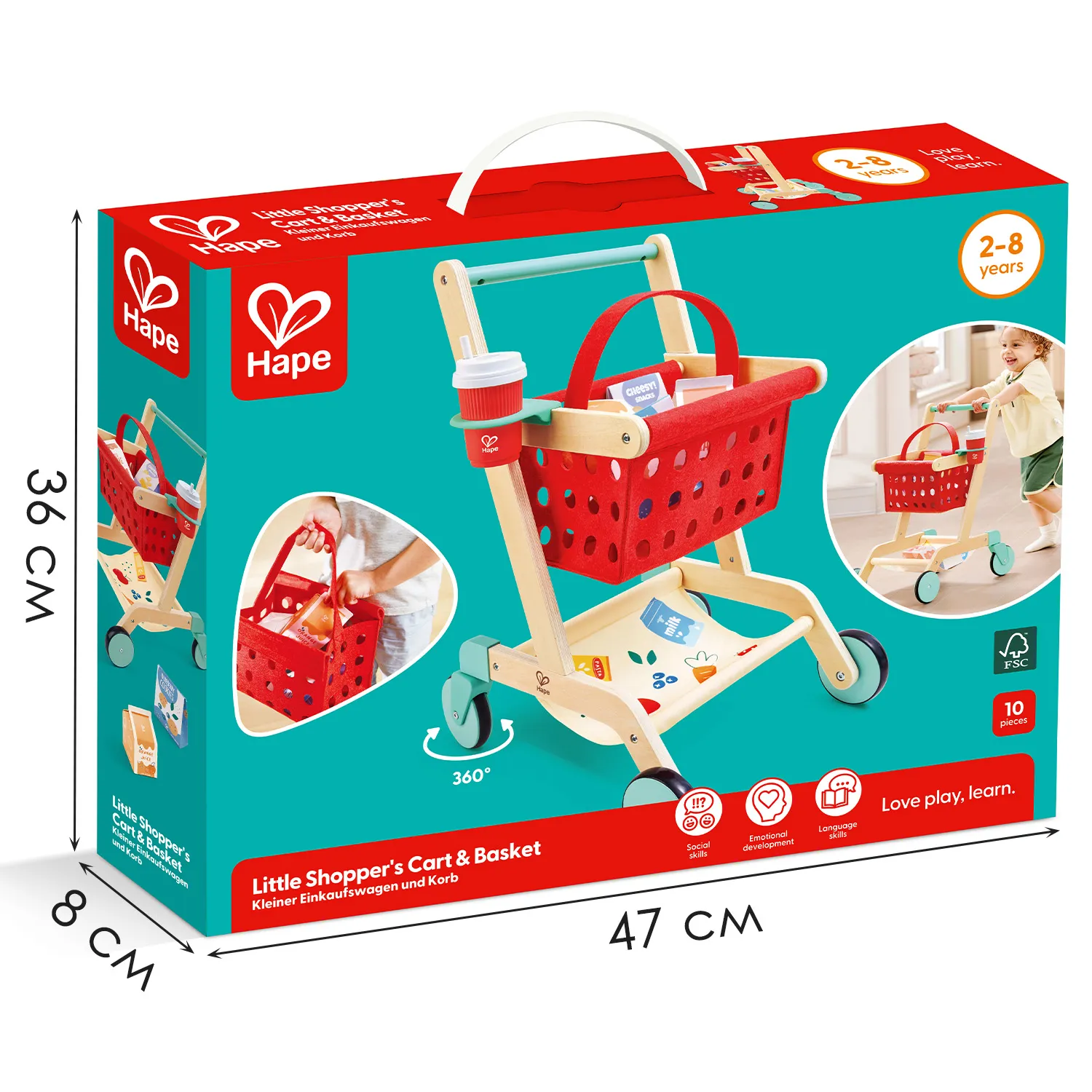 Набор игровой HAPE «Продукты» Тележка и корзина для покупок E3234_HP