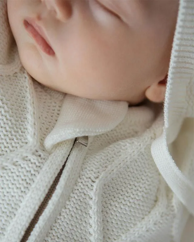 Кокон детский LoomKnits Oliver вязаный Кремовый