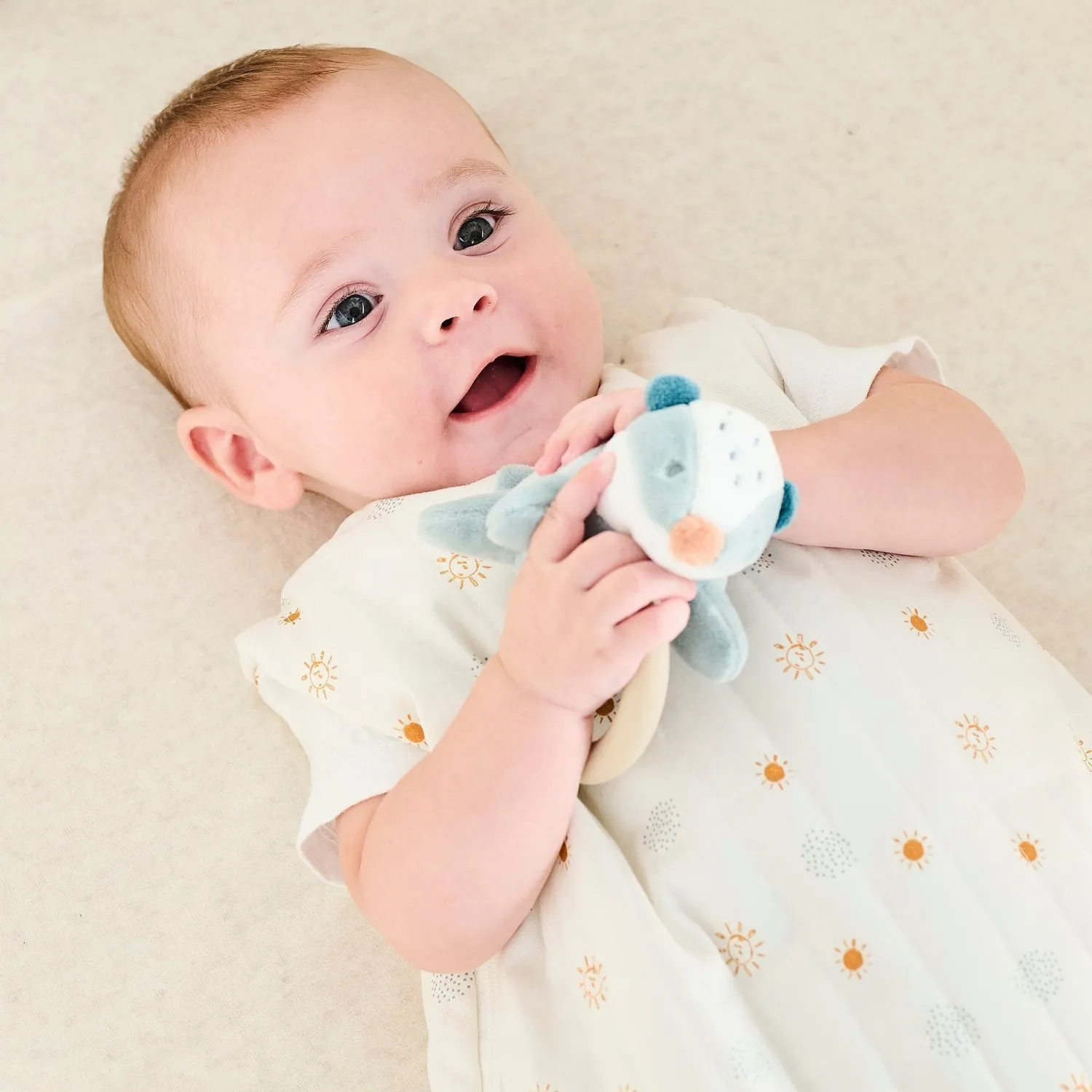 Игрушка мягкая Nattou Rattle FELIX & LEO Барсук с кольцом 595179