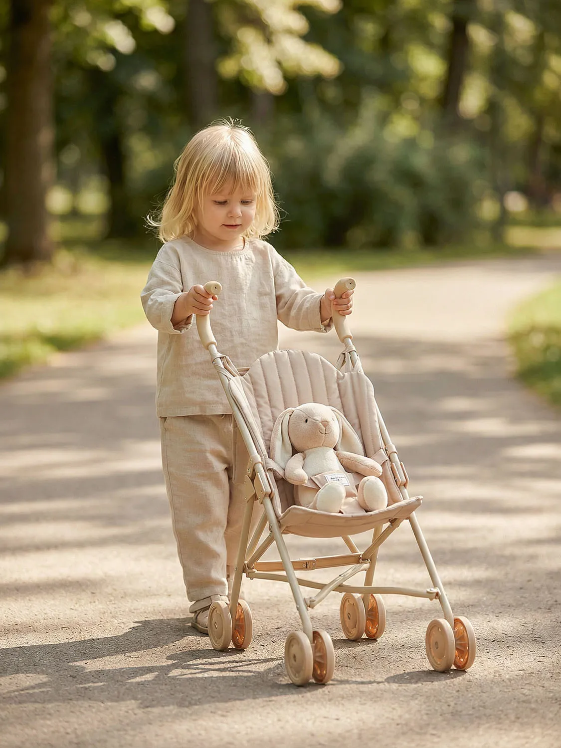 Коляска UNIX Kids Cane Doll для кукол Бежевый (Camel) DOLLCANECL