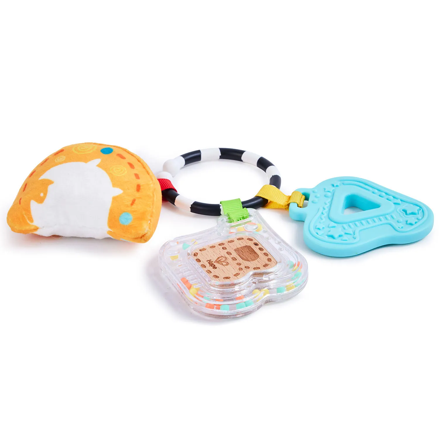 Игрушка развивающая HAPE «Малышам» ABC 3в1 (погремушка, прорезыватель, мягкая игрушка) E0129_HP