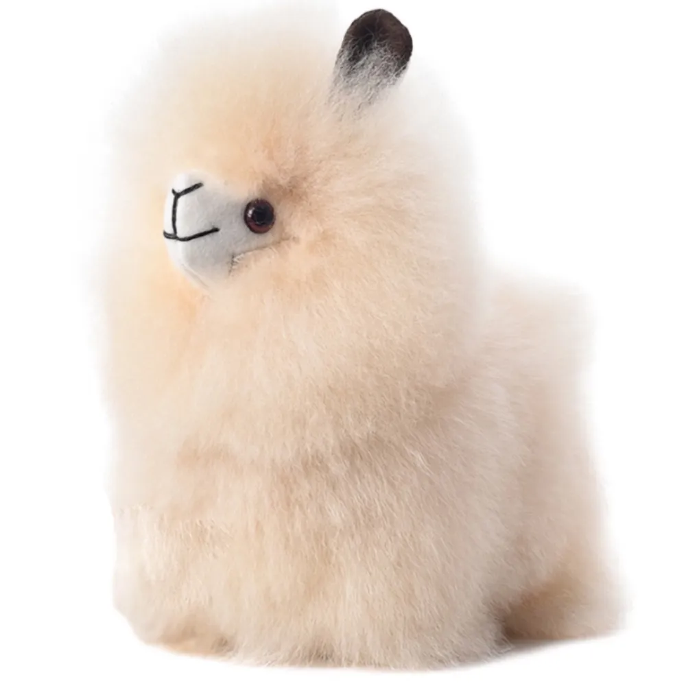 Игрушка мягкая ЛеРаРу Маленькая большеголовая альпака Ванильное облачко 18 см