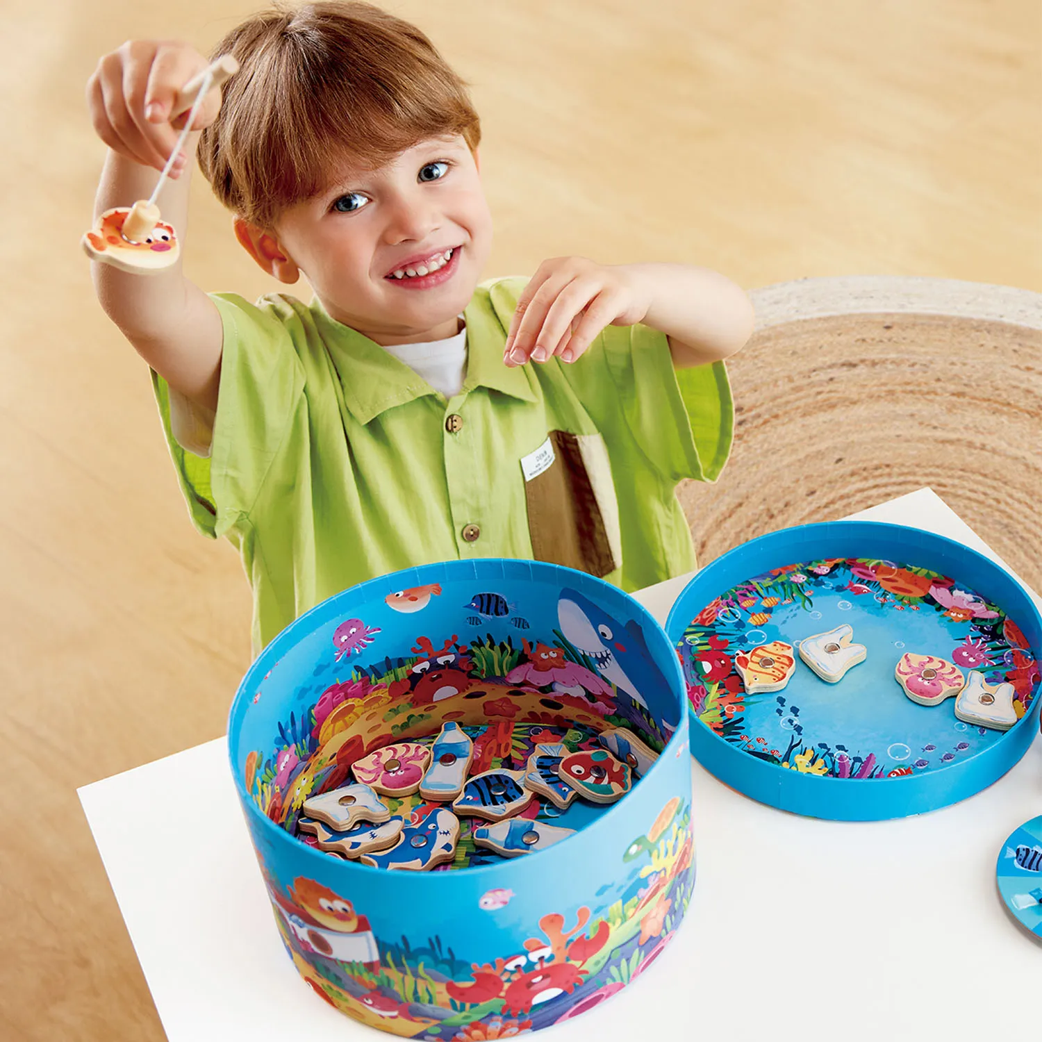 Игра настольная HAPE детская «Играем вместе», Эко Рыбалка E1104_HP