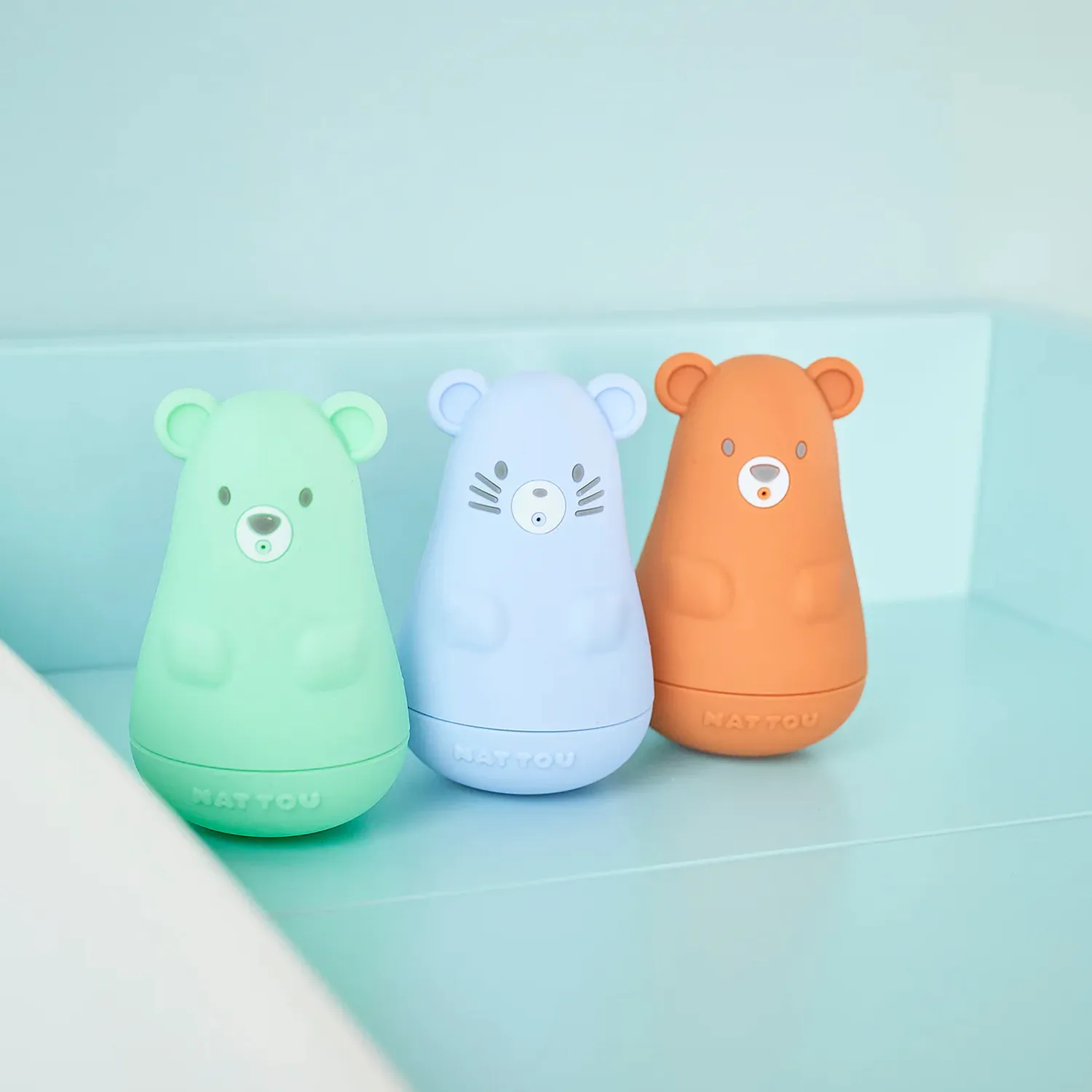 Набор игрушек Nattou Silicon Toy для купания 3 штуки