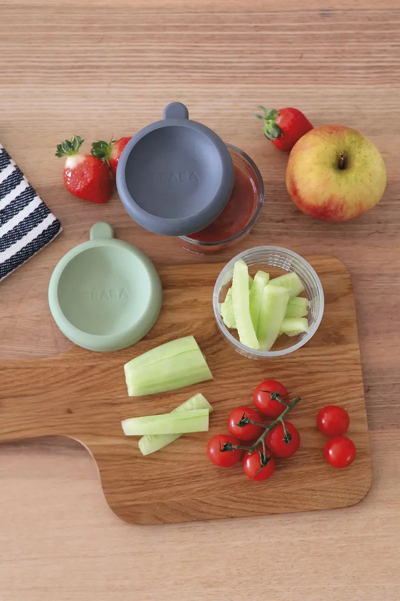 Набор контейнеров Beaba стеклянных, с крышкой (2 шт) 150мл, для хранения продуктов