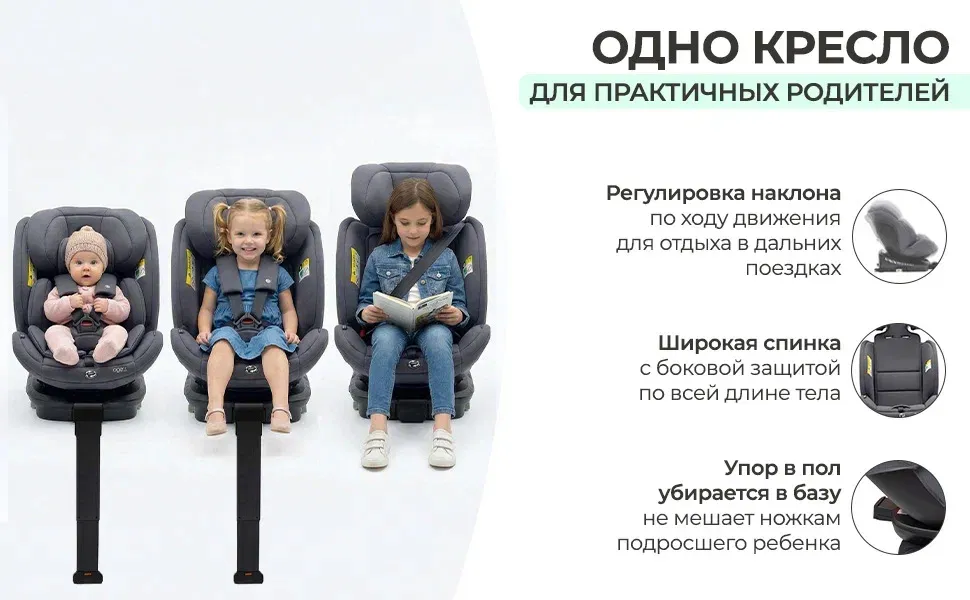 Автокресло 0+/1/2/3 Agex Comfort i-Fix 360 нов, черный (black). Изображение 46