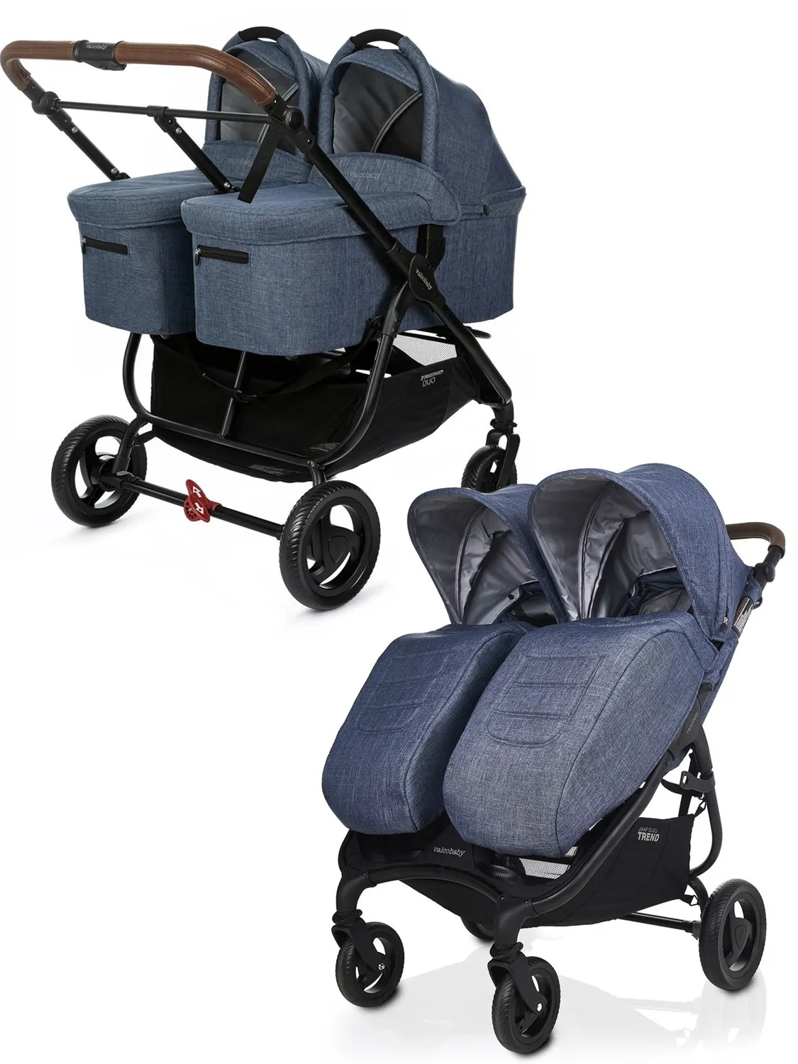 Коляска для двойни 2 в 1 Valco Baby Snap Duo Trend + накидки на ножки