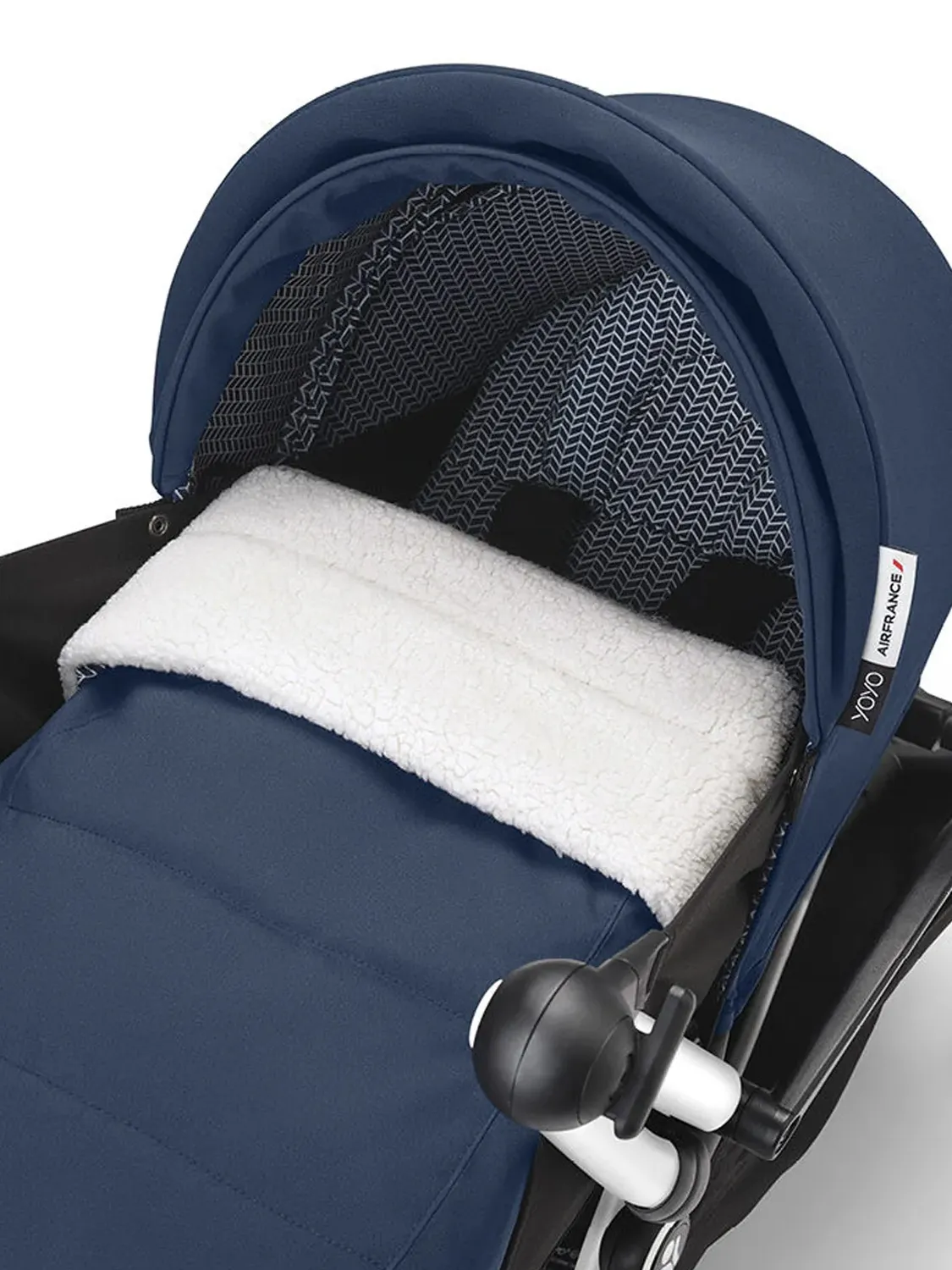 Коляска 2 в 1 STOKKE YOYO3 Эйр Франс синий, рама черная, люлька мягкая. Изображение 5