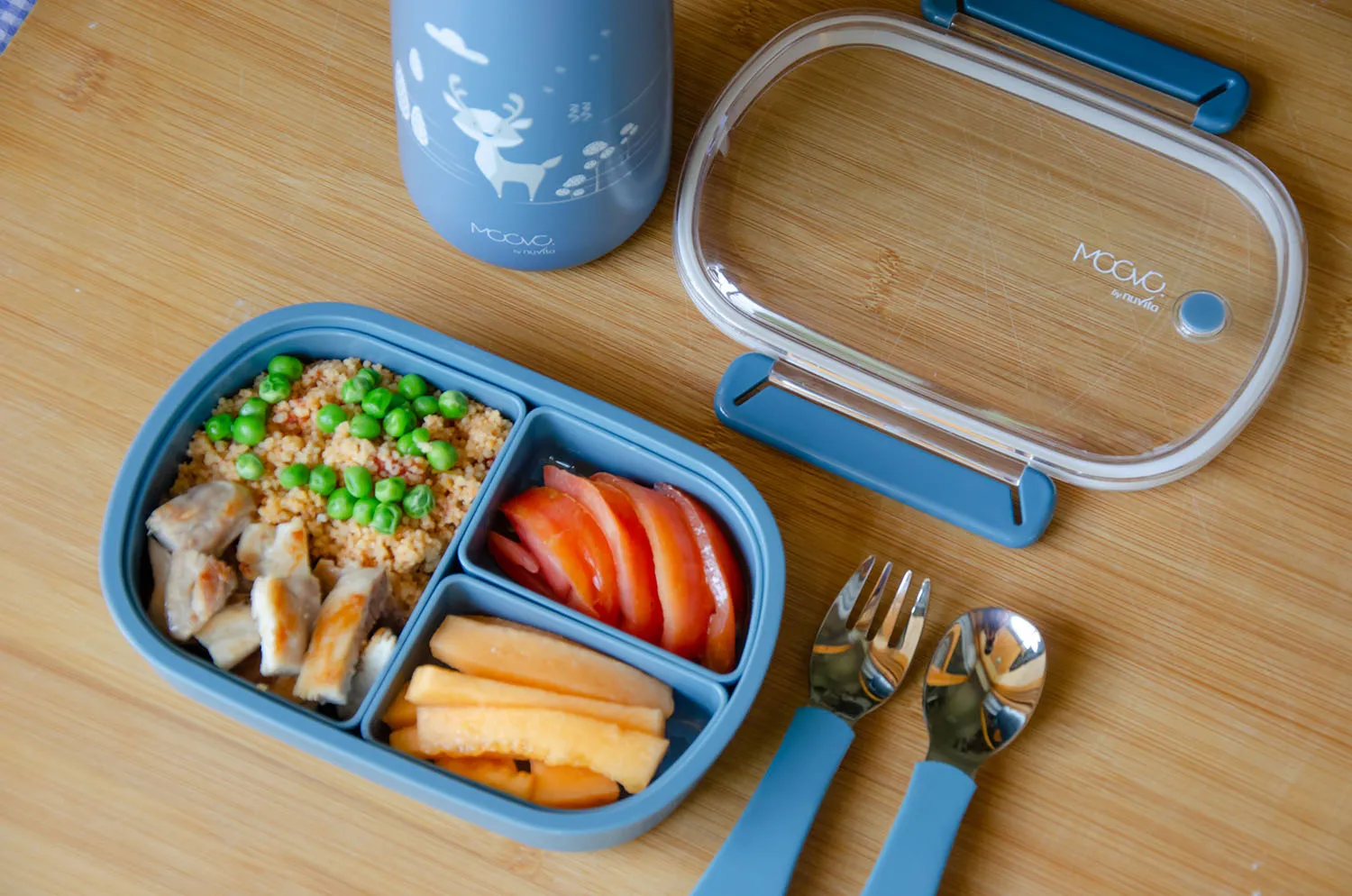 Ланч-бокс Nuvita MOOVO с тремя секциями 4420, 490 мл