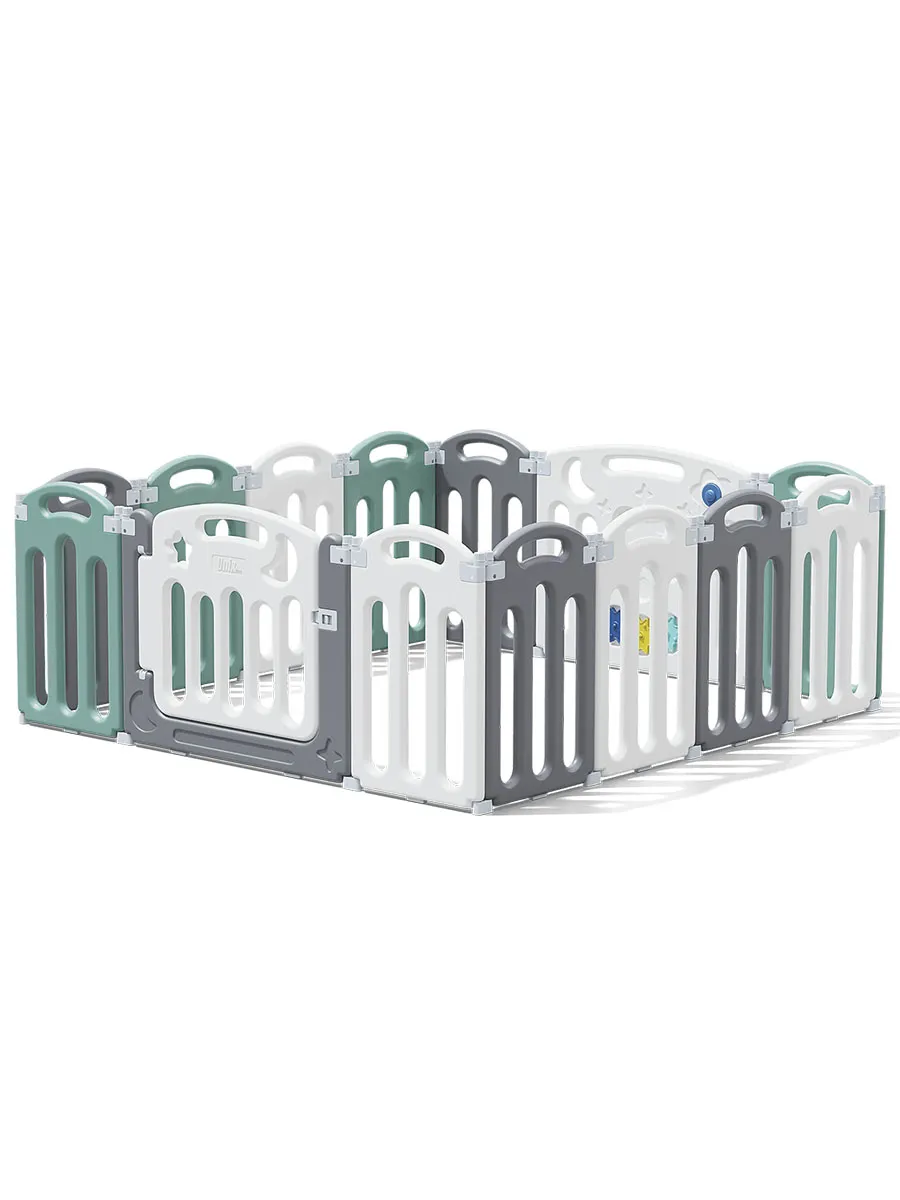 Манеж UNIX Kids Simple 151x151 Color PPSI12GGW + Коврик складной 120x150 см Camel PMLG120CL