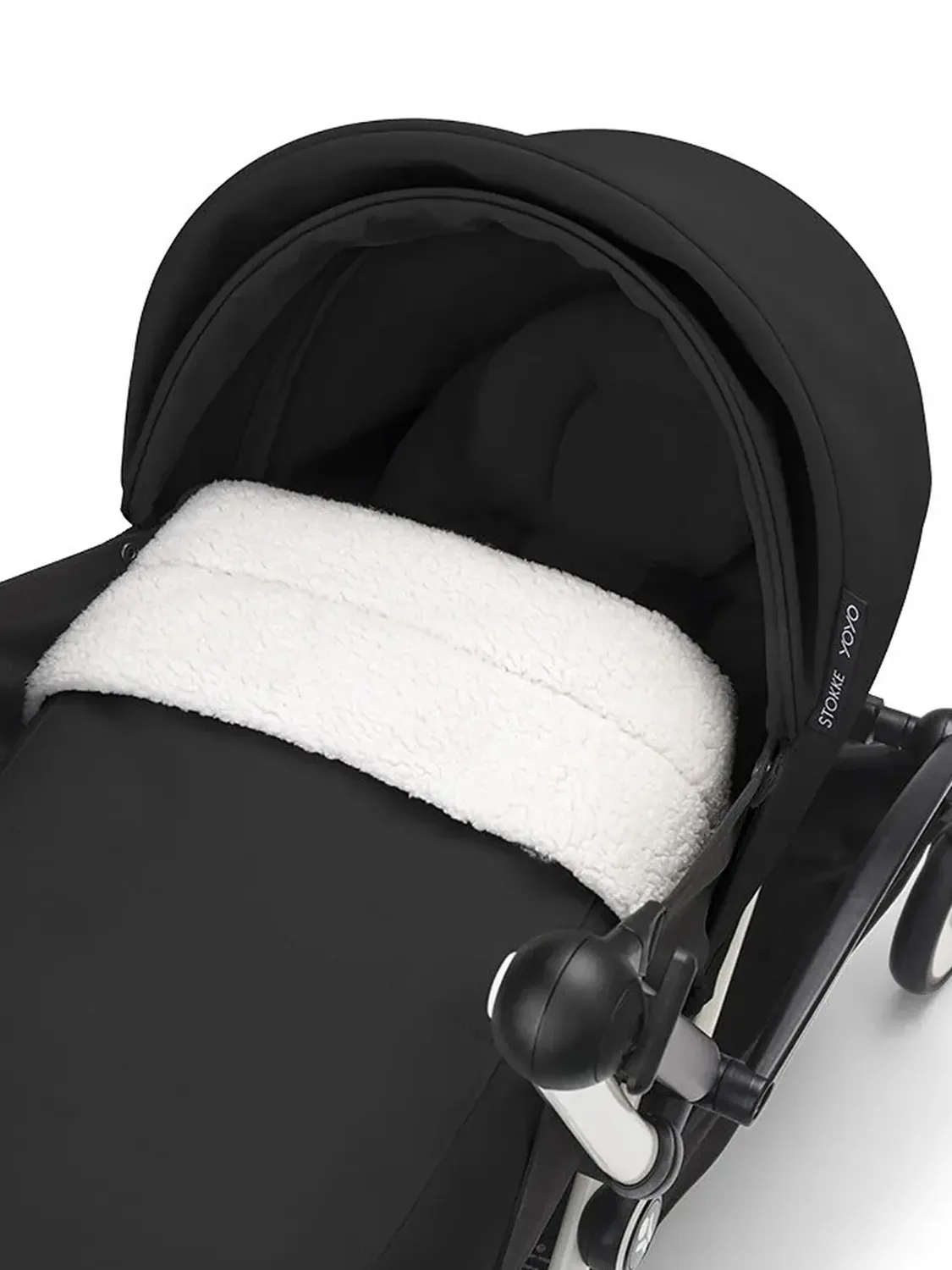 Коляска 2 в 1 Stokke YOYO3, черный, рама черная, люлька мягкая. Изображение 5