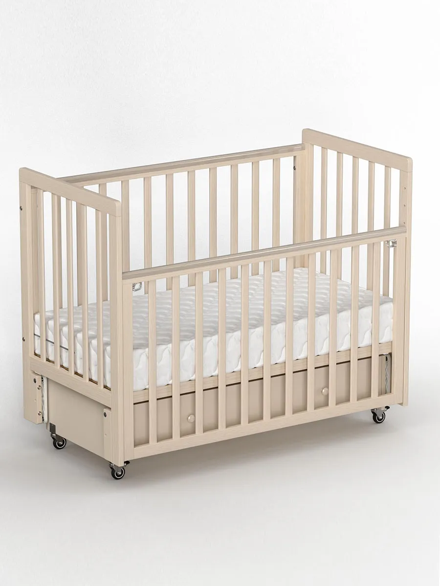 Кровать ANTEMI Classic Sleep Premium 120х60 с ящиком-маятником сатин НИК 24сатин. Изображение 10