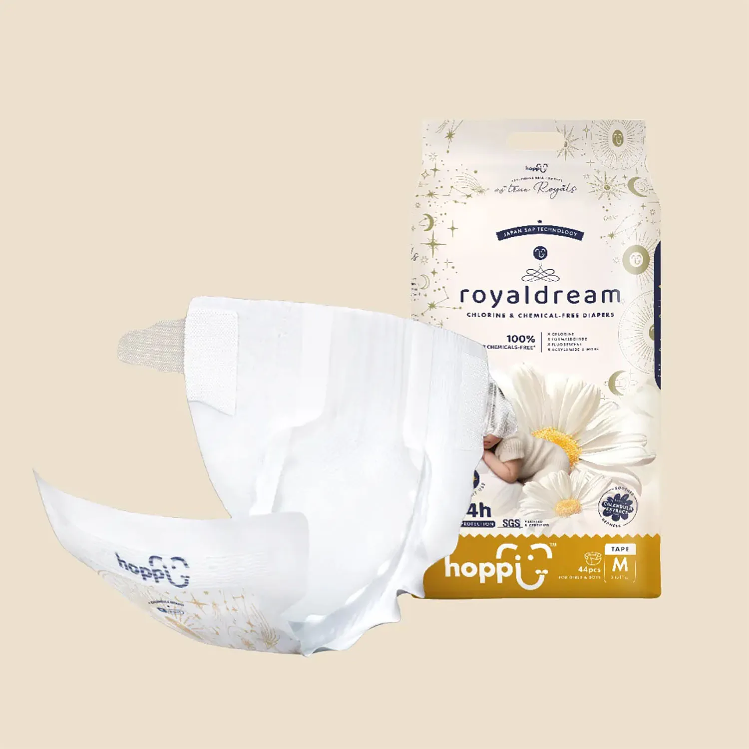 Подгузники Hoppi RoyalDream M 6-11 кг 44 шт
