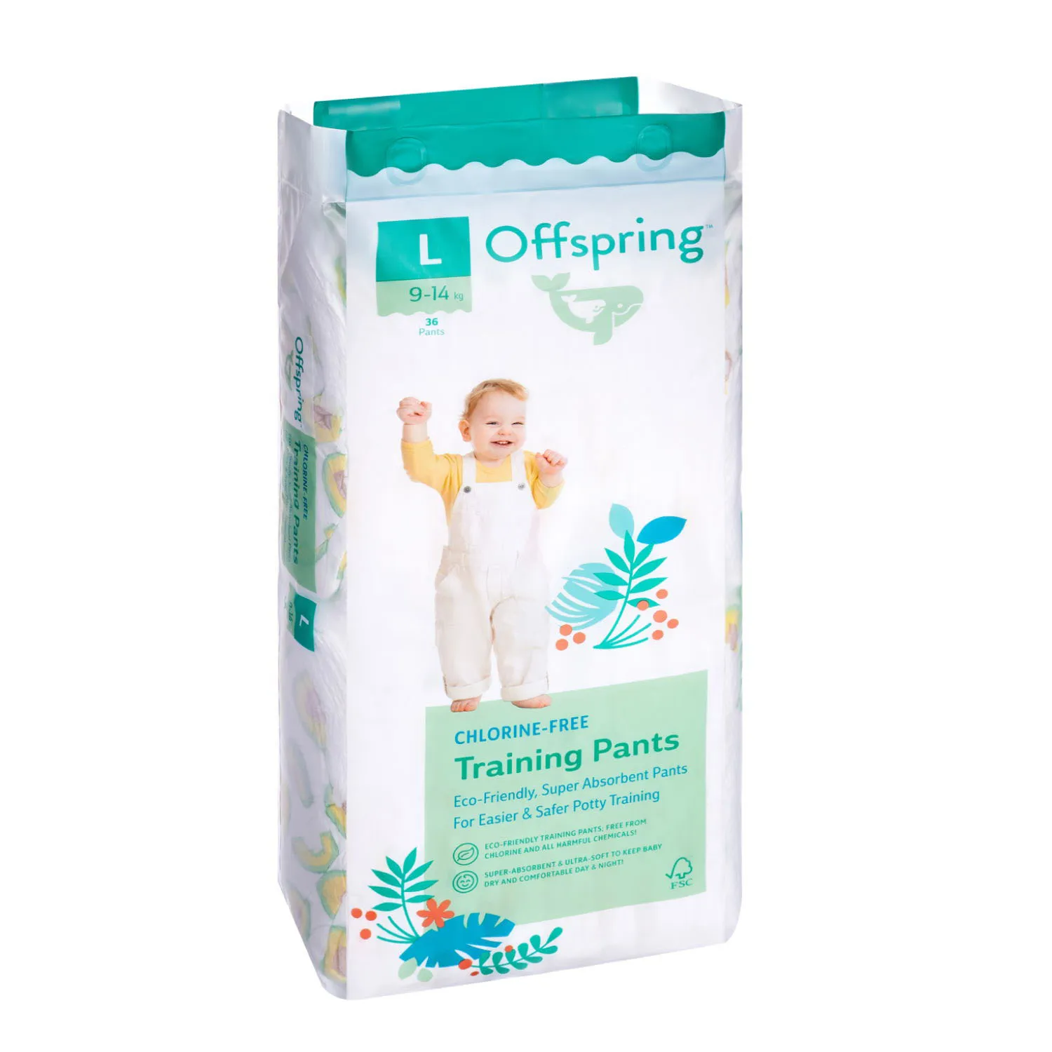 Трусики-подгузники Offspring L 9-14 кг Авокадо 36 шт OF02LAVO