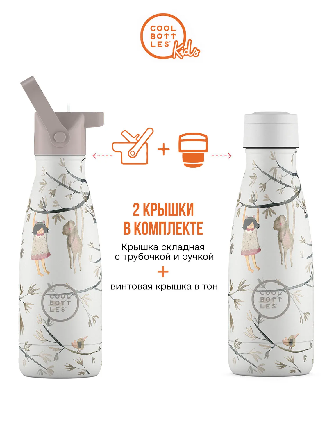 Термос–термобутылка Cool Bottles Kids серия Pals Hanging Friends 260 мл CBBK26HF