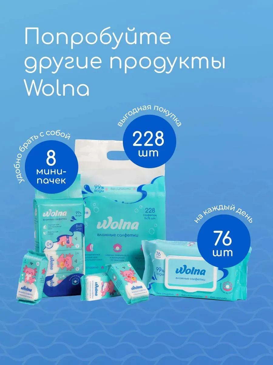 Салфетки влажные Wolna 76 шт
