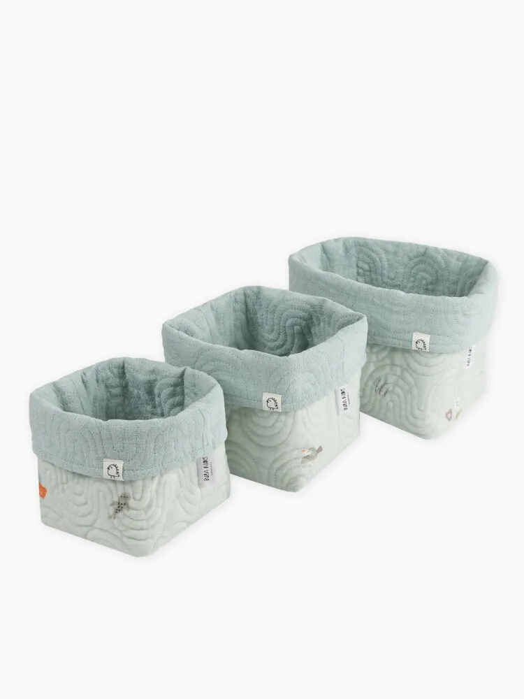 Корзины для хранения BUBA KIDS 3 шт. Тихий океан/Речная вода BKBASK102. Изображение 1