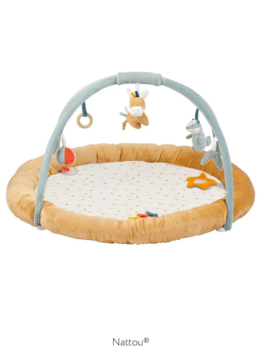 Коврик детский игровой круглый Nattou FELIX & LEO Барсук и Ослик 595193