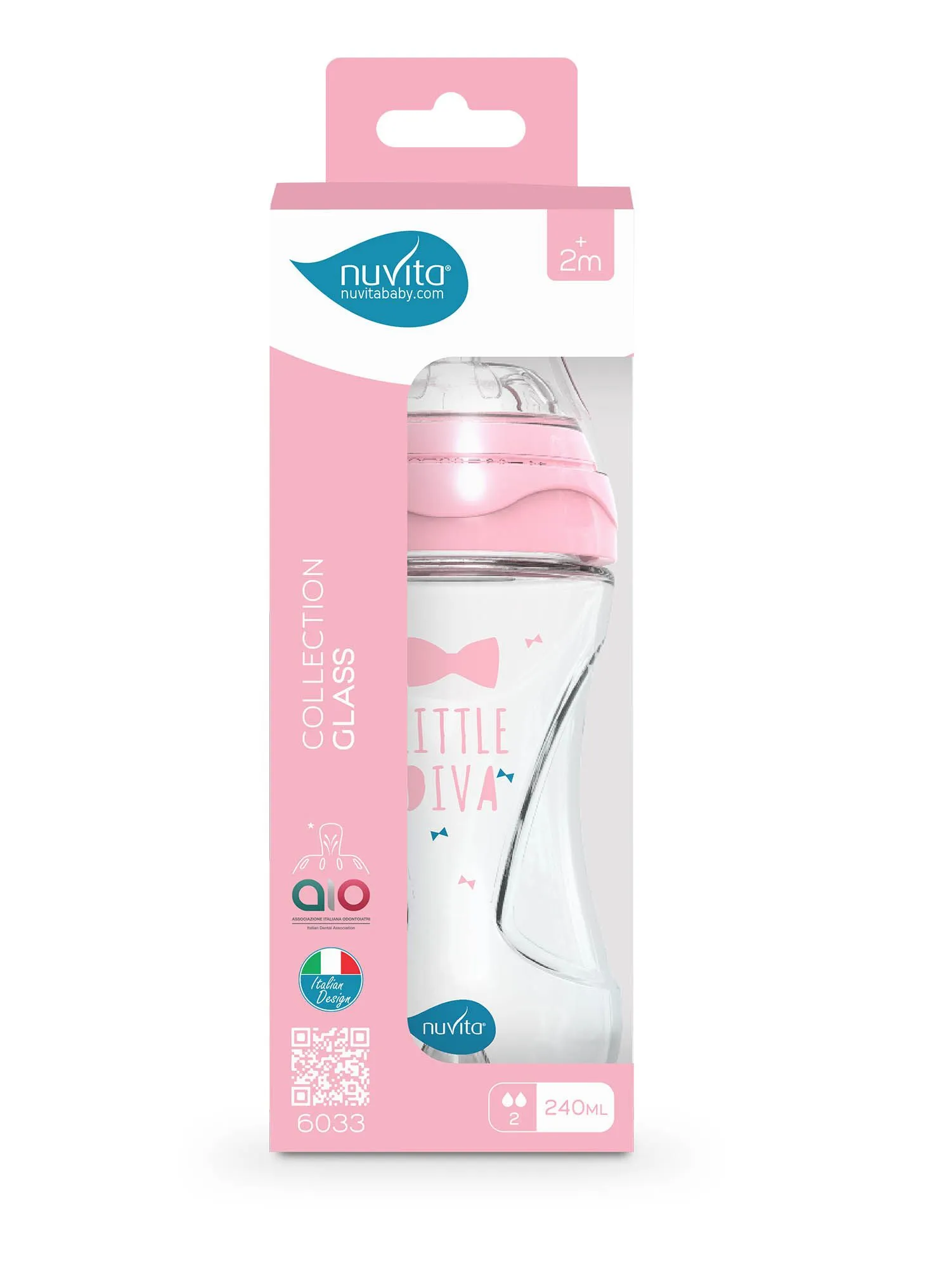Бутылочка антиколиковая Nuvita Glass Collection 240 мл, стекло