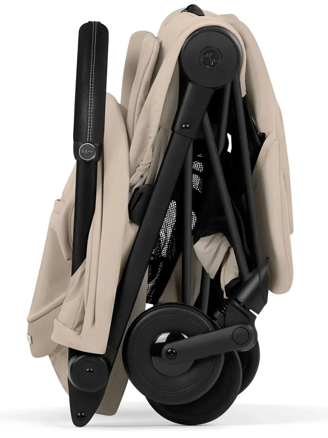 Коляска прогулочная Cybex Coya Style 2026, бежевый, шасси черный (cozy beige/BLK), с дождевиком. Изображение 6