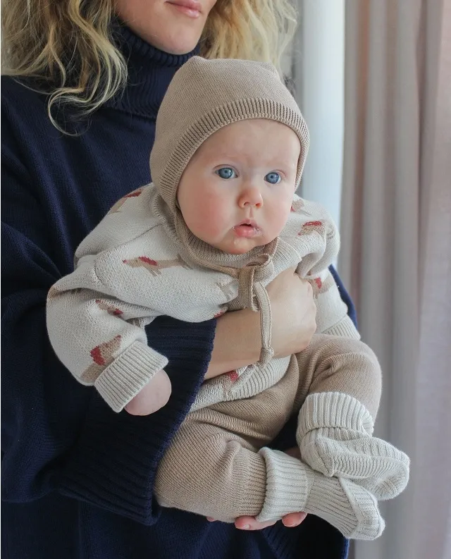 Кардиган детский LoomKnits Собачки Топленое молоко