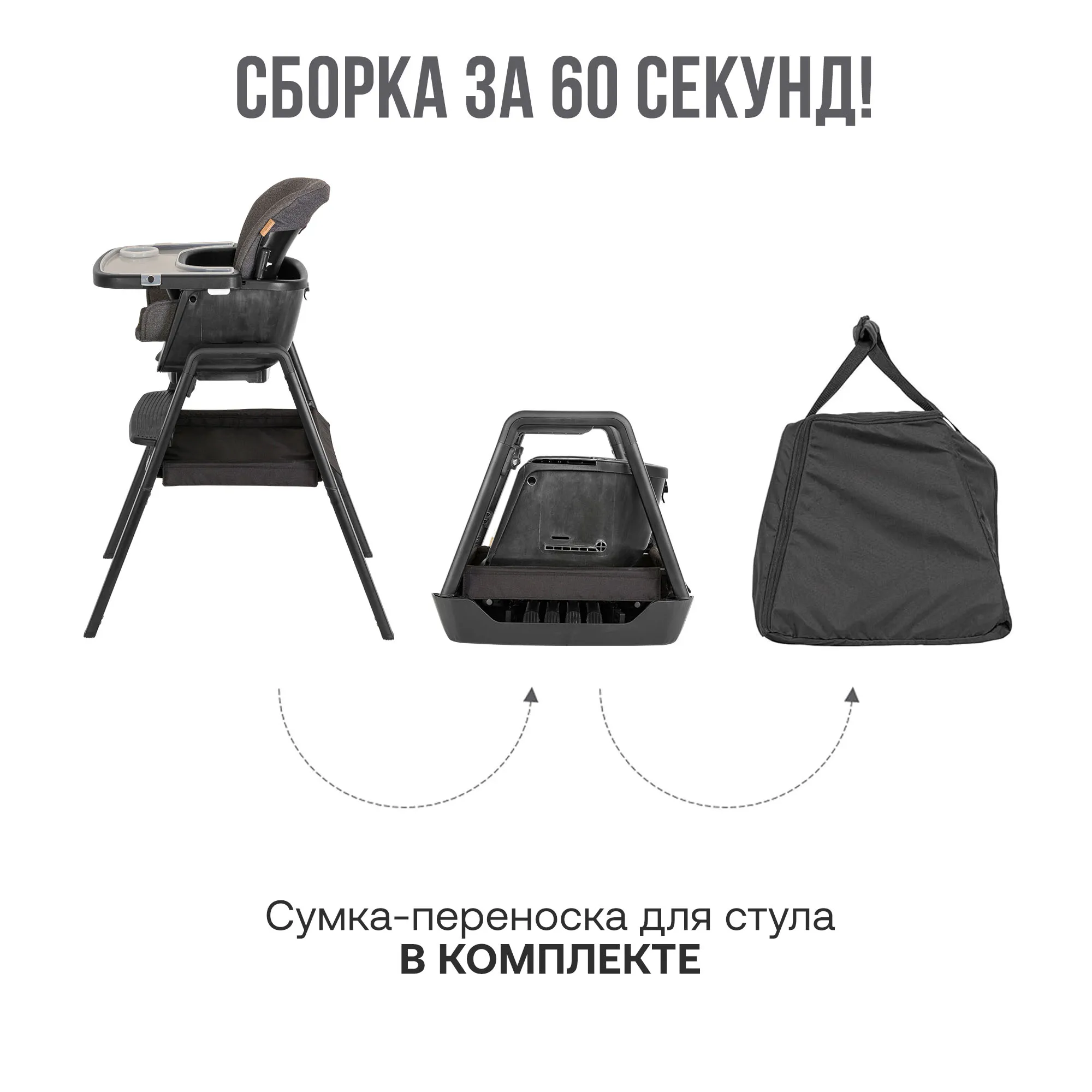 Стул Tutti Bambini для кормления High chair NOVA Complete Black/Black 611010/9999B Витрина